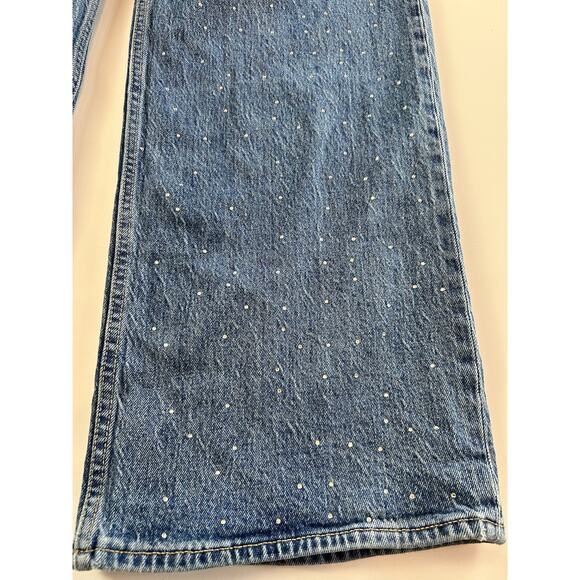 Abercrombie & Fitch 90s Relaxed High Rise Jeans 32 Short Curve Love Rhinestones - Picture 11 of 11